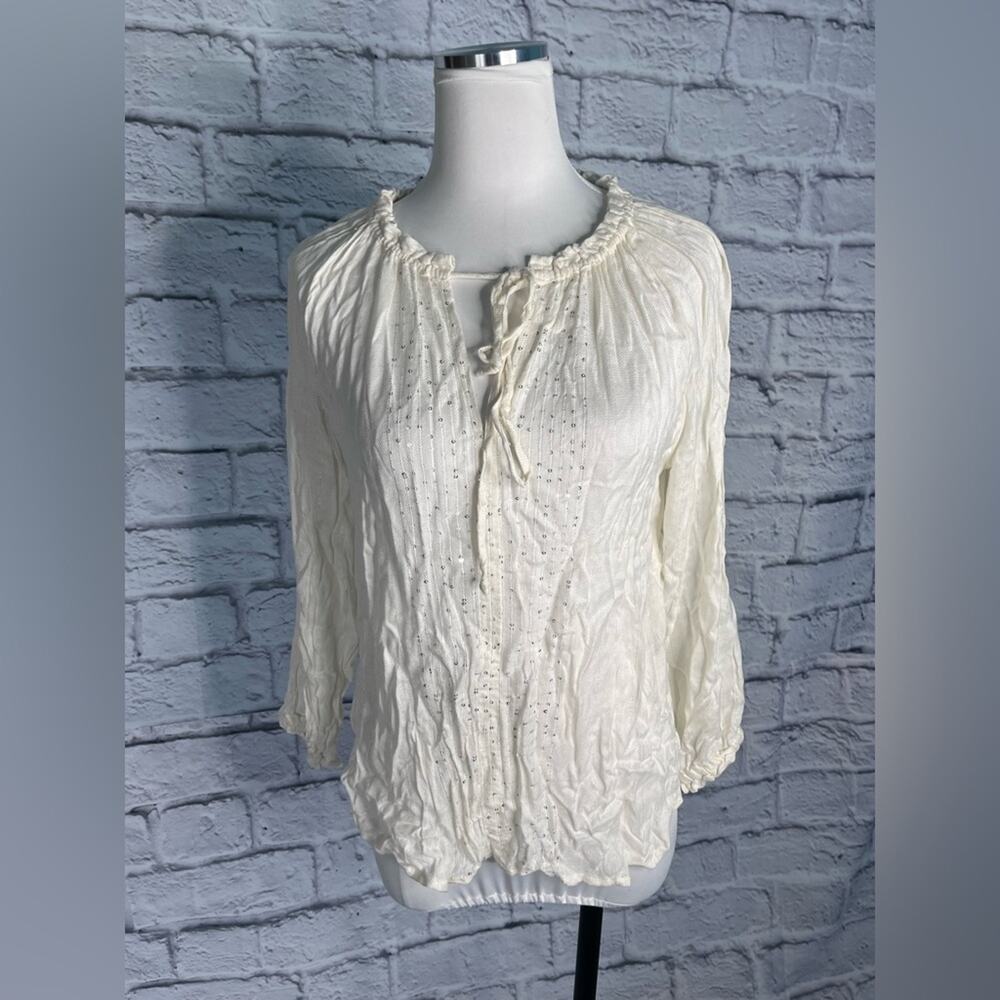Dylan true grit white sequin blouse new size medium small
